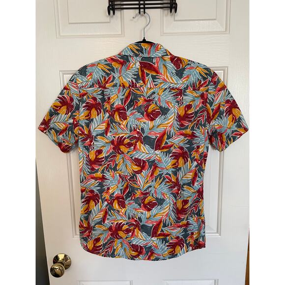 Goodfellow & Co Small Mens Button Up Shirt All Cotton Slim Fit Short Sleeve Polo - Picture 2 of 9